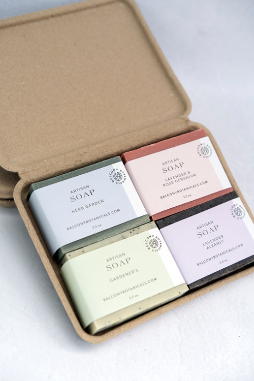 Artisan Soap Gift Box of 4 bestselling soaps
